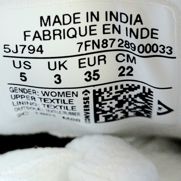 Converse CTAS OX Charcoal Women's 5 - Picture 6 of 6